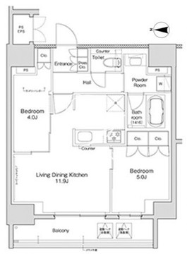 プラウドフラット日暮里 1202 間取り図