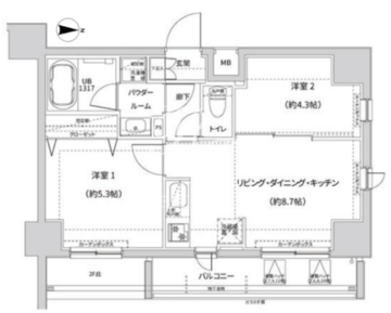 ガレリアレジデンス南千住 205 間取り図