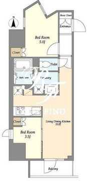 ラサンテ上野 1301 間取り図