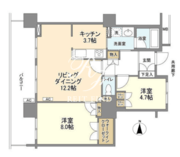 豊洲シエルタワー 2505 間取り図