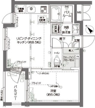 ズーム新宿夏目坂 306 間取り図