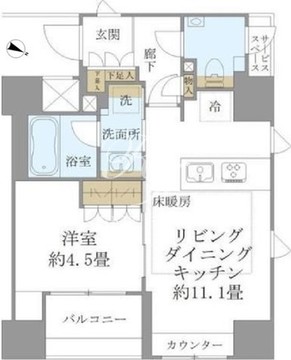 パークリュクス銀座mono 1101 間取り図