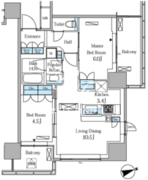 レジディアタワー目黒不動前 504 間取り図
