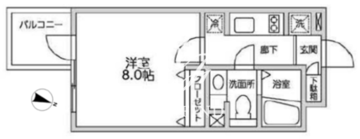 レジディア西新宿2 208 間取り図