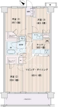 エスティメゾン豊洲レジデンス D-338 間取り図