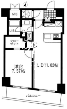 レジディア日本橋人形町2 702 間取り図