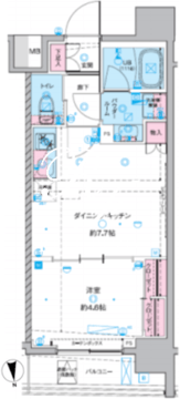 ジェノヴィア東神田グリーンヴェール 1204 間取り図