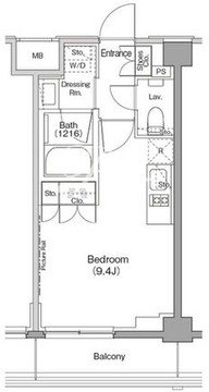 ザ・パークハビオ三軒茶屋テラス 407 間取り図