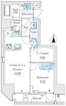 リビオメゾン上野松が谷 701 間取り図