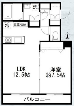 カルディア2西馬込 302 間取り図