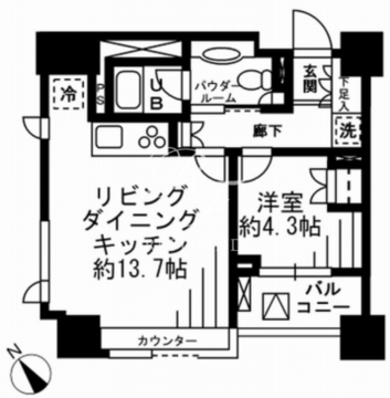 レジディア勝どき 803 間取り図