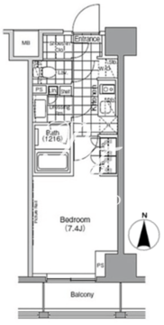 パークハビオ秋葉原エスト 402 間取り図