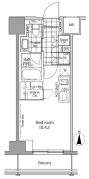 パークハビオ秋葉原 608 間取り図