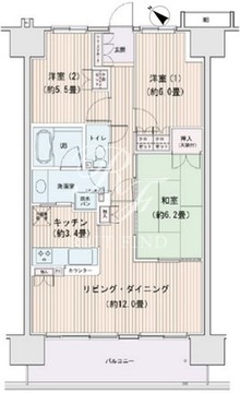 エスティメゾン豊洲レジデンス A-1416 間取り図