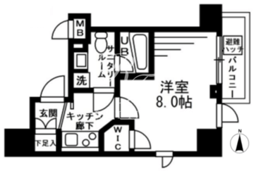 NTPRレジデンス上野稲荷町 902 間取り図