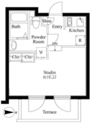 ルクレ高田馬場 101 間取り図