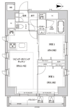 ガレリアレジデンス南千住 406 間取り図