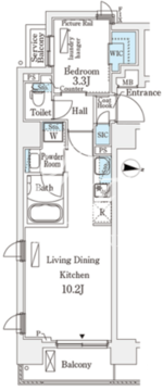 イプセ住吉 401 間取り図