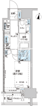 パークキューブ西新宿 203 間取り図