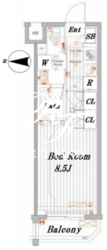 メイクスデザイン住吉アジールコート 206 間取り図