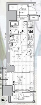 プレミアムキューブ亀戸 1201 間取り図