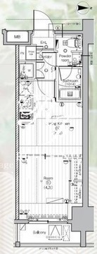 プレミアムキューブ亀戸 702 間取り図