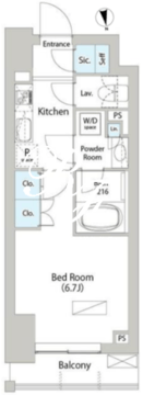 バウスフラッツ日本橋馬喰町 802 間取り図