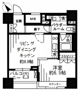 レジディア勝どき 904 間取り図