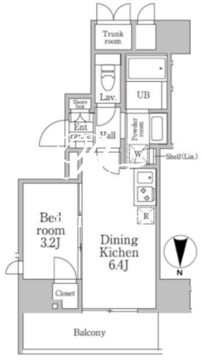 レジディア三軒茶屋3 401 間取り図