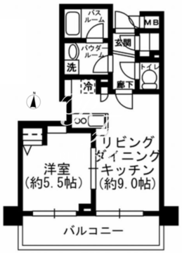 レジディア神田東 404 間取り図