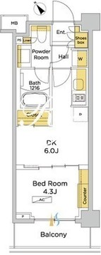 パークアクシス門前仲町テラス 705 間取り図