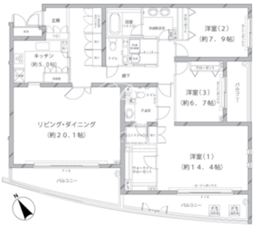 ＭＦＰＲコート代官山 209 間取り図