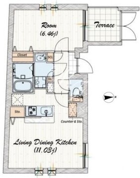 クアドール三田 101 間取り図