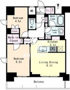 フレンシア蒲田 1305 間取り図