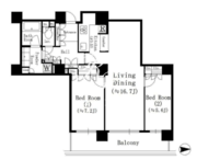 リバーポイントタワー 3302 間取り図
