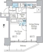 プライムブリス上野元浅草 705 間取り図