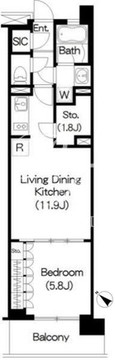 ブリリアイスト三軒茶屋 I-406 間取り図