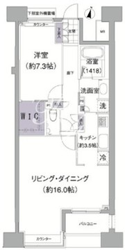 アビティ目黒 607 間取り図