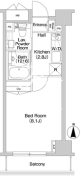 コンフォリア西新宿 902 間取り図