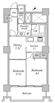 六本木ビュータワー 511 間取り図