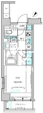 ヴィークブライト月島 401 間取り図