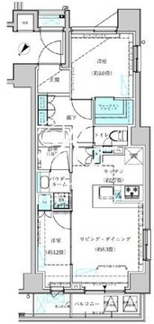 ヴィークブライト月島 505 間取り図