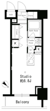 パークルージュ赤坂檜町 503 間取り図