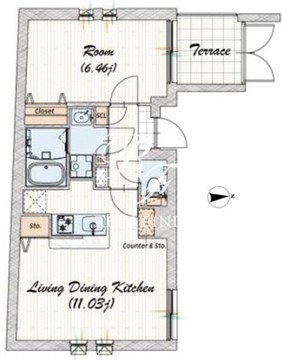 クアドール三田 201 間取り図