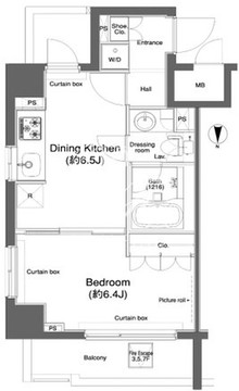 プラウドフラット新宿河田町 601 間取り図