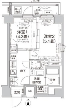 ルフレプレミアム町屋 202 間取り図