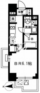 レジディア新宿イースト3 1001 間取り図