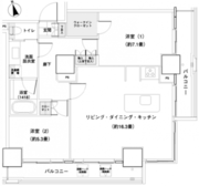 パークキューブ愛宕山タワー 1703 間取り図
