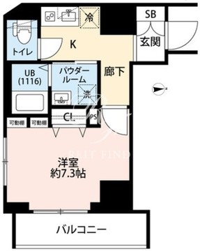 プレール・ドゥーク門前仲町3 304 間取り図