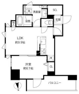 プレール・ドゥーク浅草橋 1003 間取り図